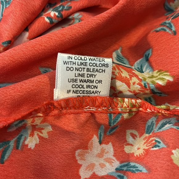 Speed Limit M P H Red Floral Mini Dress Button 3/4 Short Sleeves Elastic Waist S - Picture 16 of 16